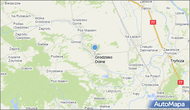 mapa Grodzisko Dolne, Grodzisko Dolne na mapie Targeo